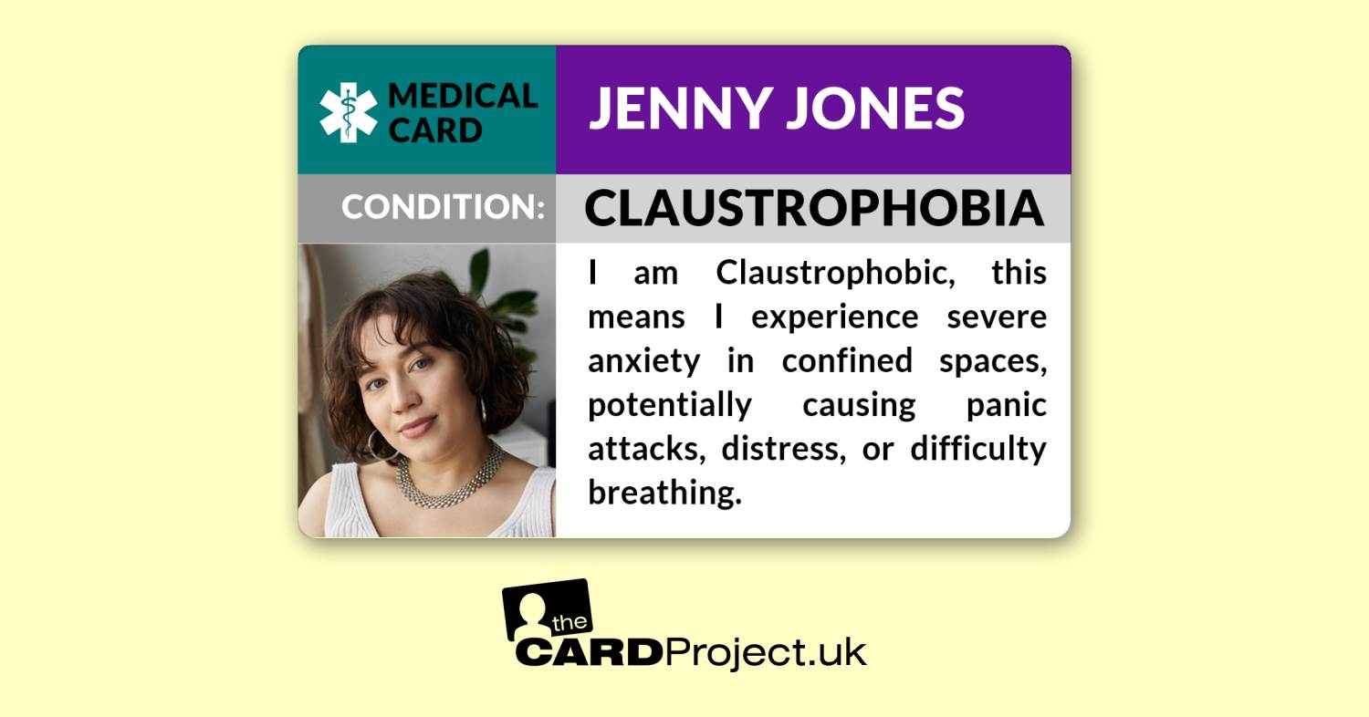 Claustrophobia Photo Medical Card (FRONT)